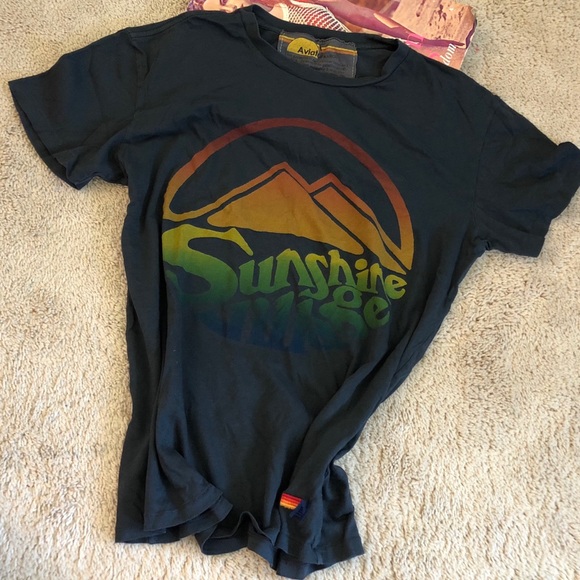 Aviator Nation Tops - aviator nation charcoal gray sunset ridge tee